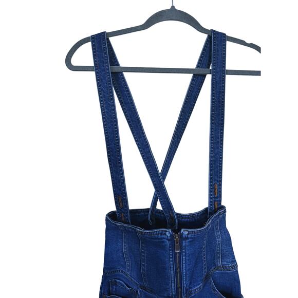Miss Sixty Vintage Y2K Denim Overall Skirt Low Rise Zipper Patchwork Small Retro - Picture 7 of 12